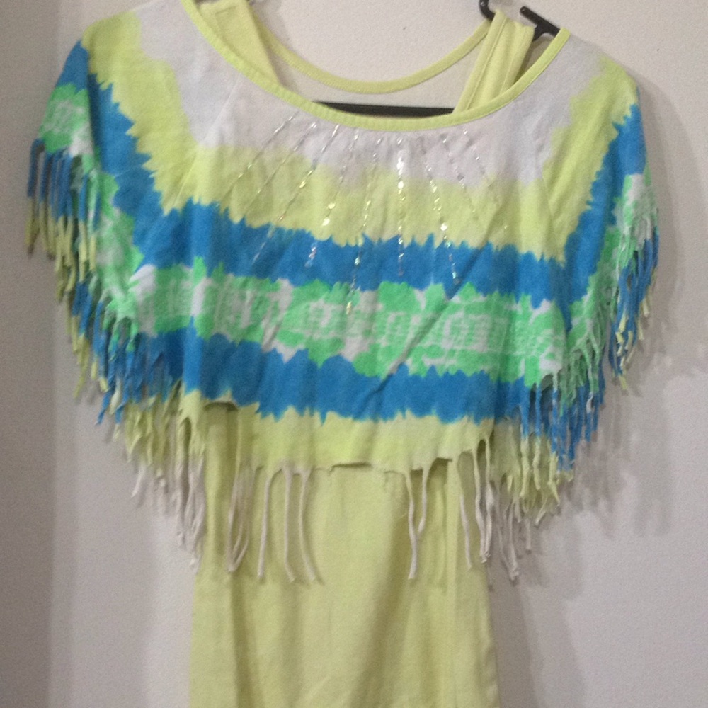 Colorful tank top with another top ontop